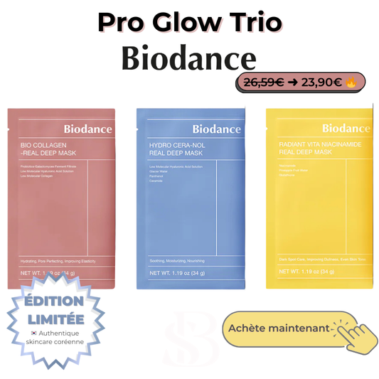 {Biodance} - Pro Glow Trio : Collagène, Hyaluronique & Vita Niacinamide – Peau repulpée & lumineuse