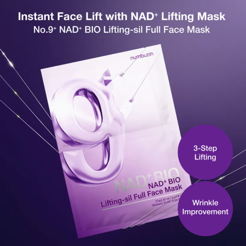{Numbuzin} - NUMBUZIN No.9 NAD Bio Lifting Full Cover Facial Mask (x4) + bande de lifting