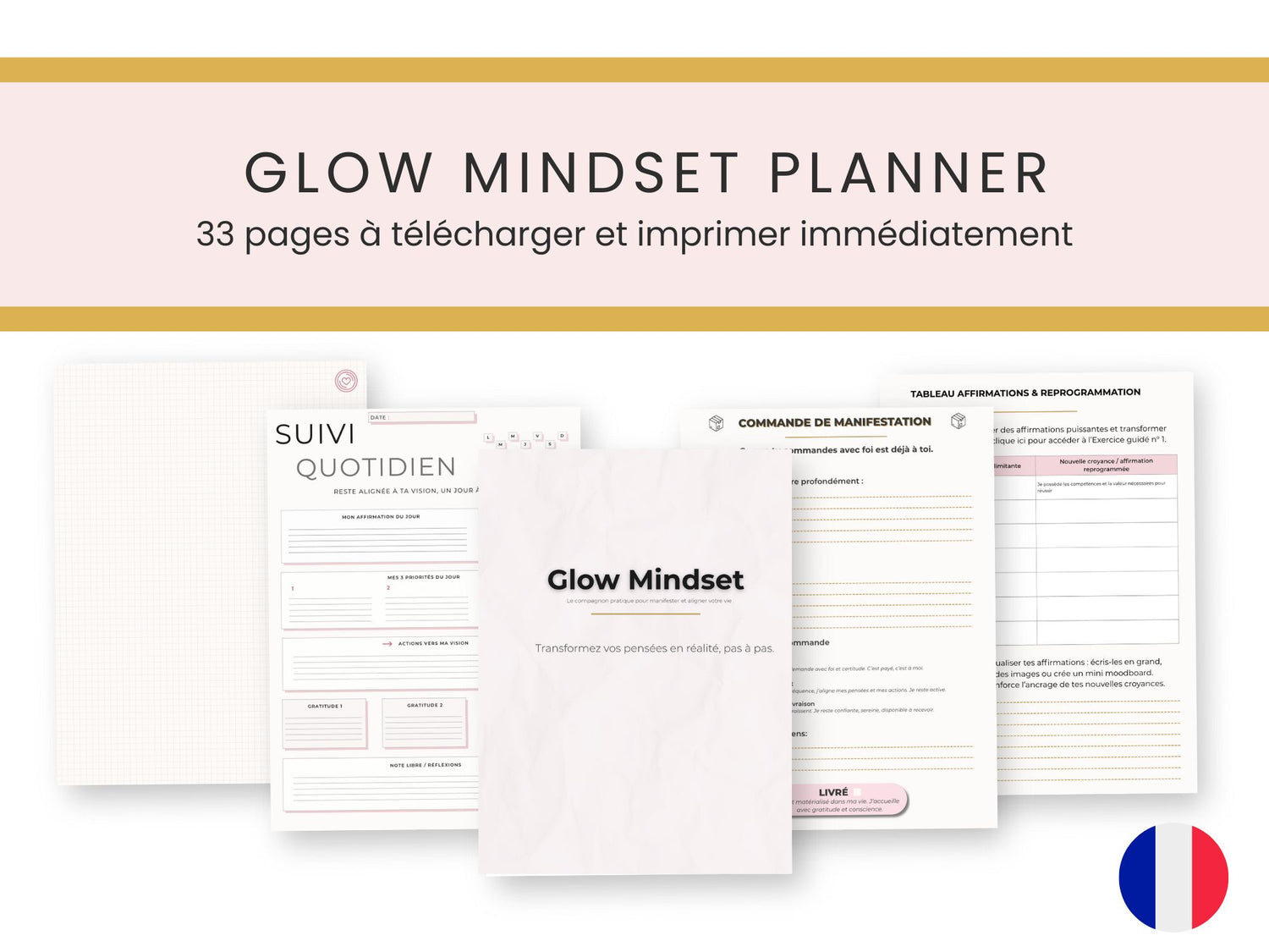 Glow Mindset Planner – Version imprimable (33 pages PDF à télécharger)